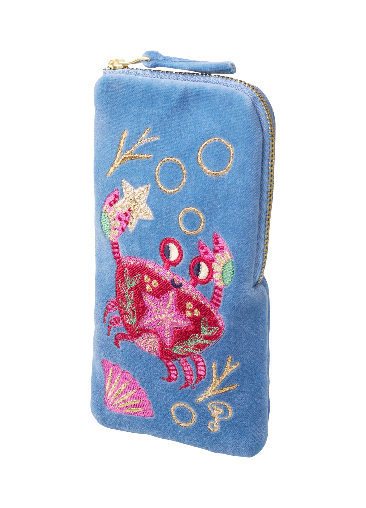 Seafaring Crab Velvet Sunglasses Pouch