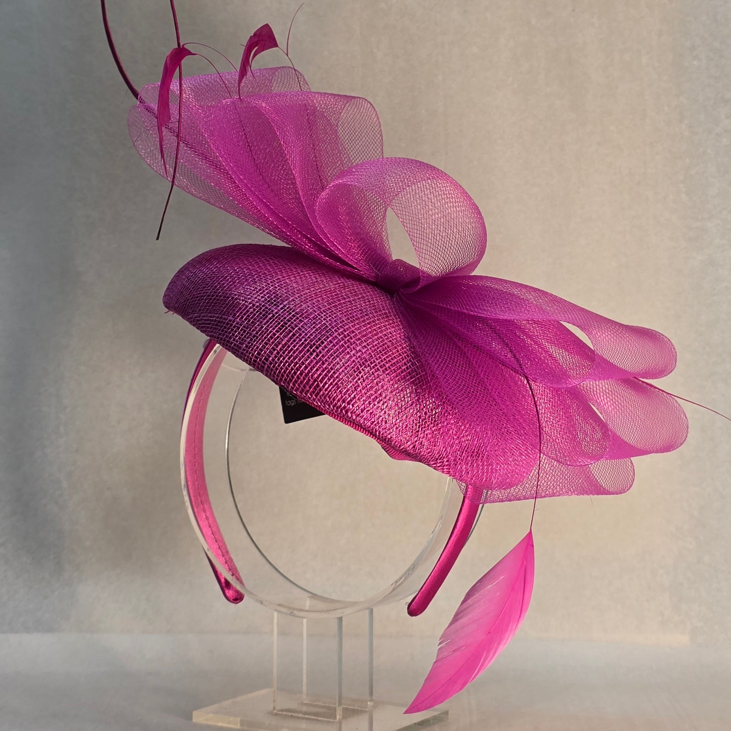 Hot Pink Bow Fascinator