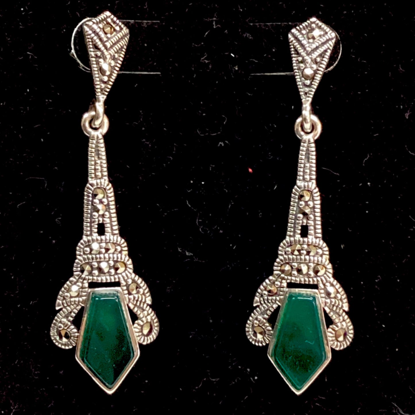 Sterling Silver and Green Agate Crystal