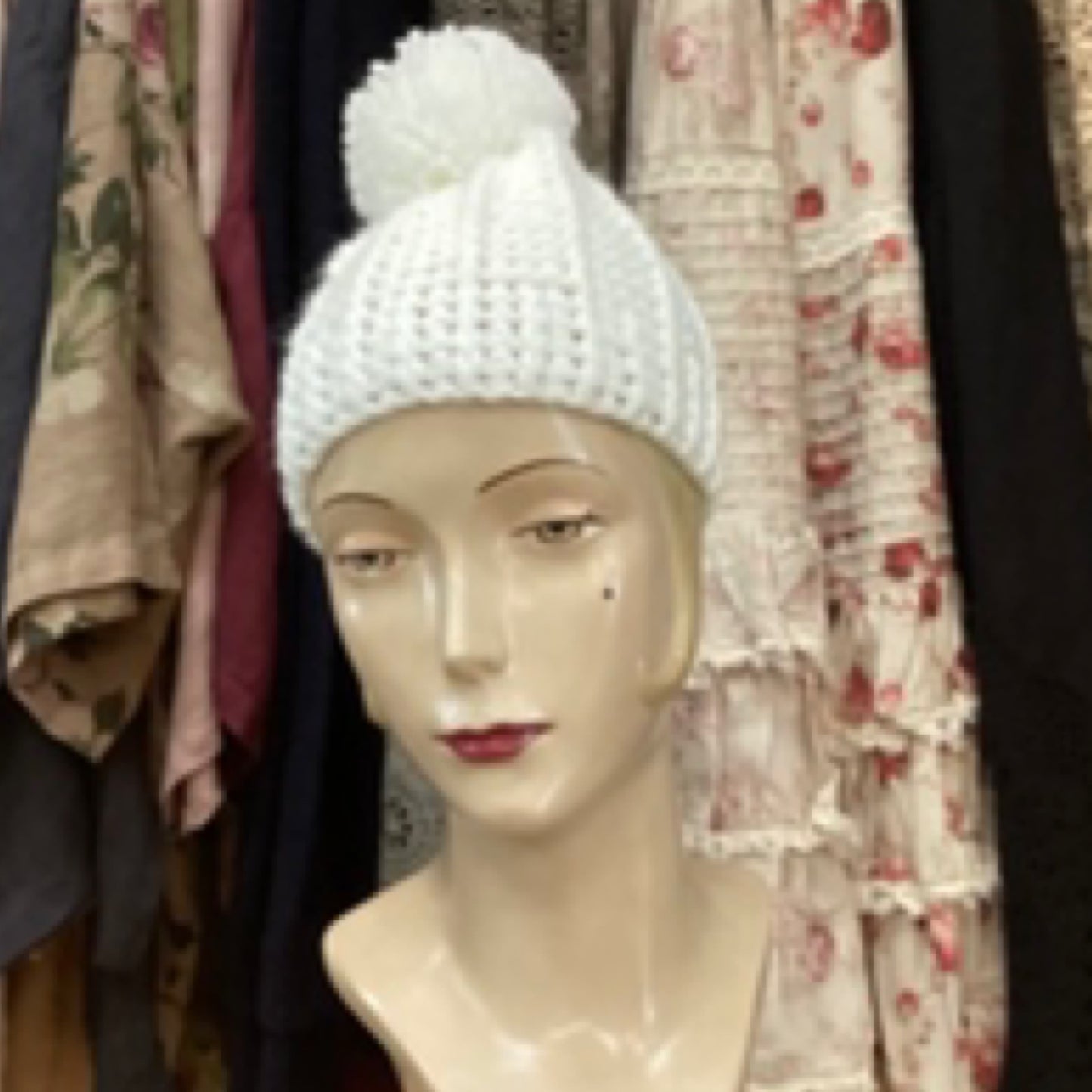 Knitted Cream Beanie