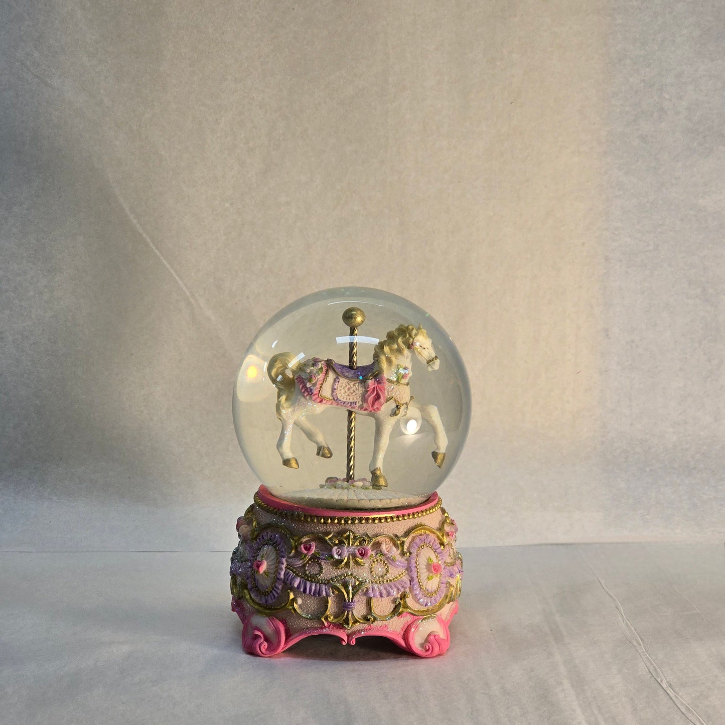 Musical Horse Glass Snow Dome