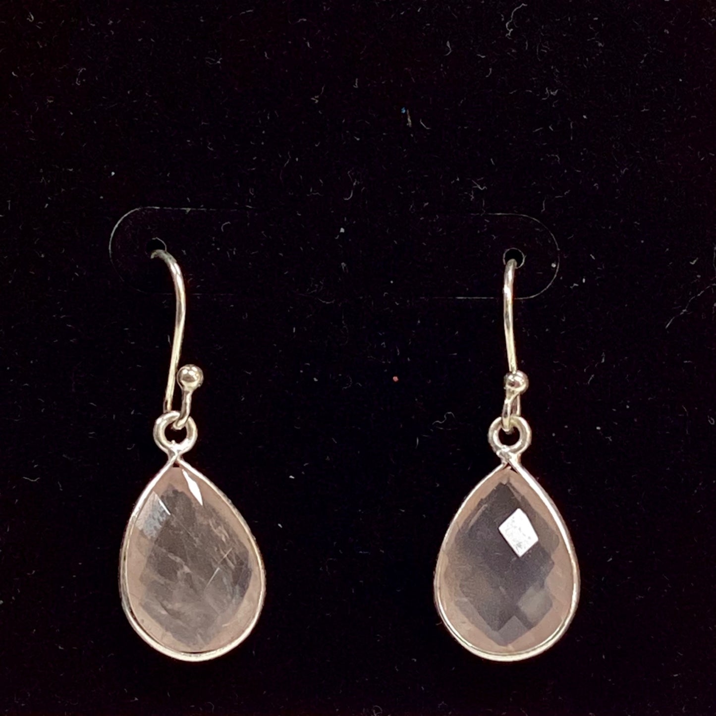 Rose Quartz and Sterling Silver Earrings