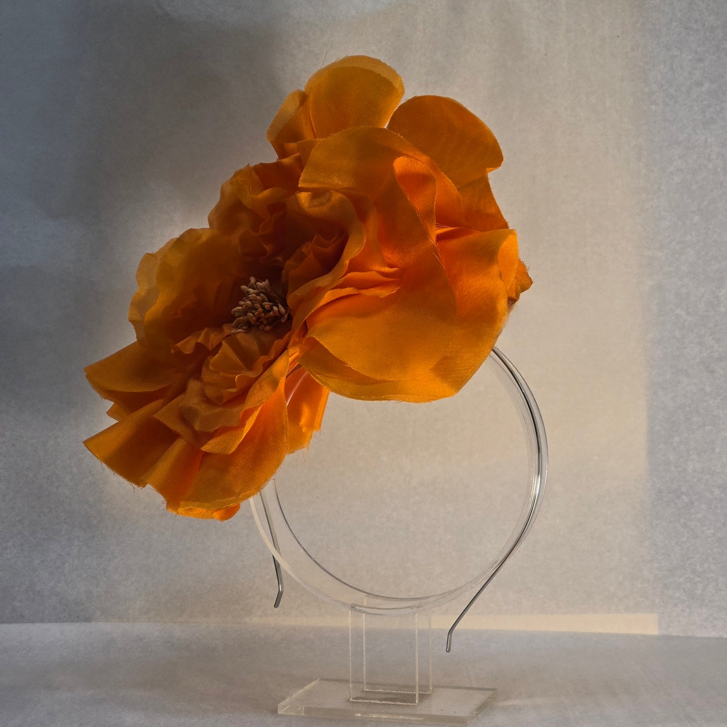 Orange Flower Headband or Fascinator