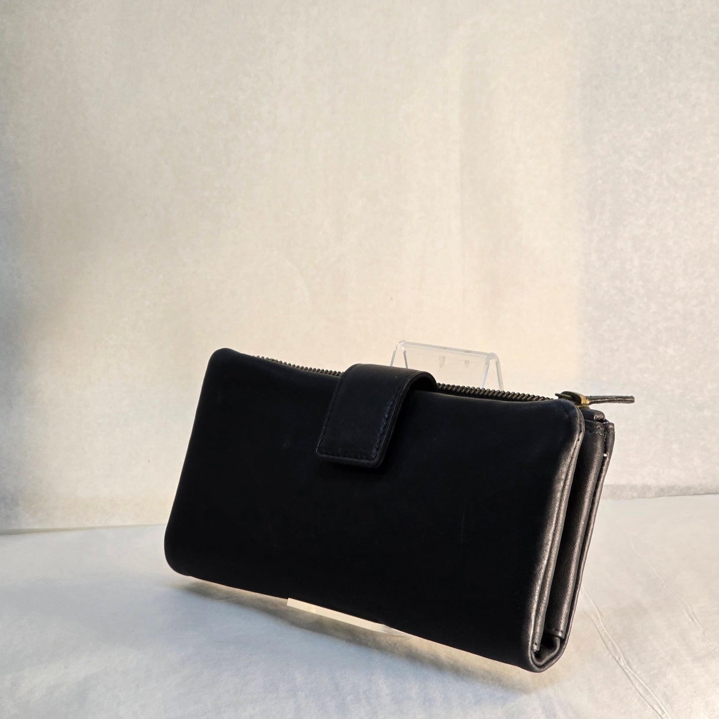 Black Leather Clutch Wallet
