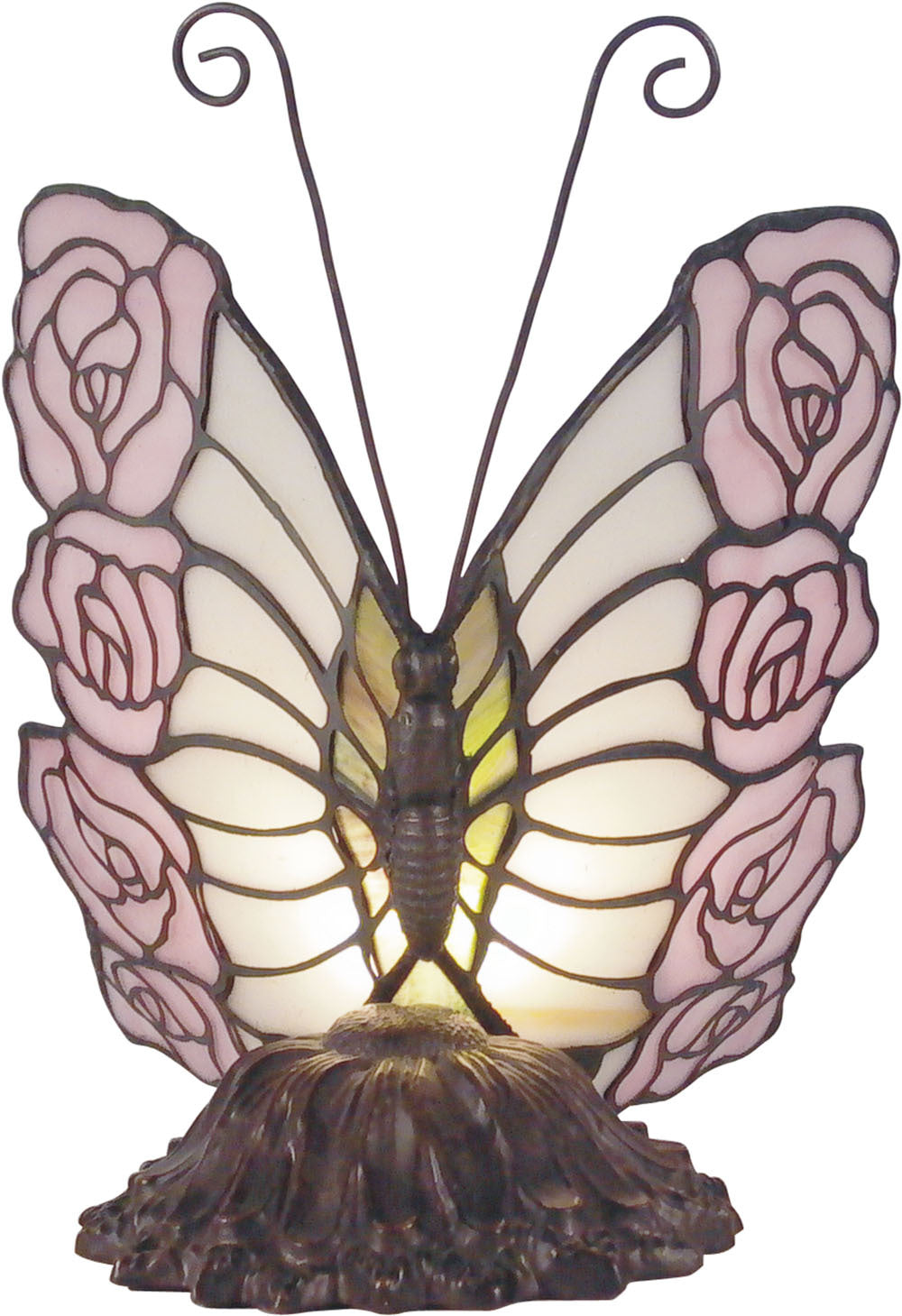 Pink Rose Butterfly Lamp