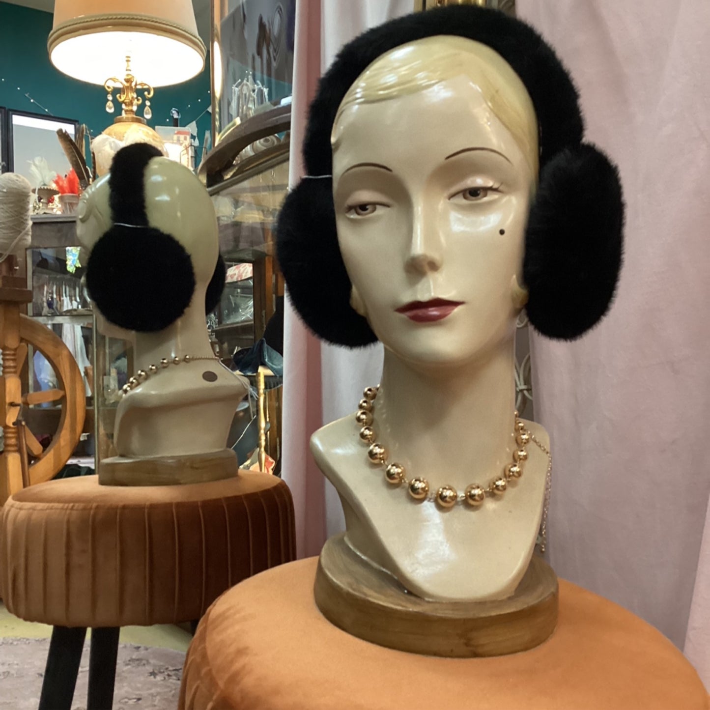 Fluffy Ear Warmers - Black