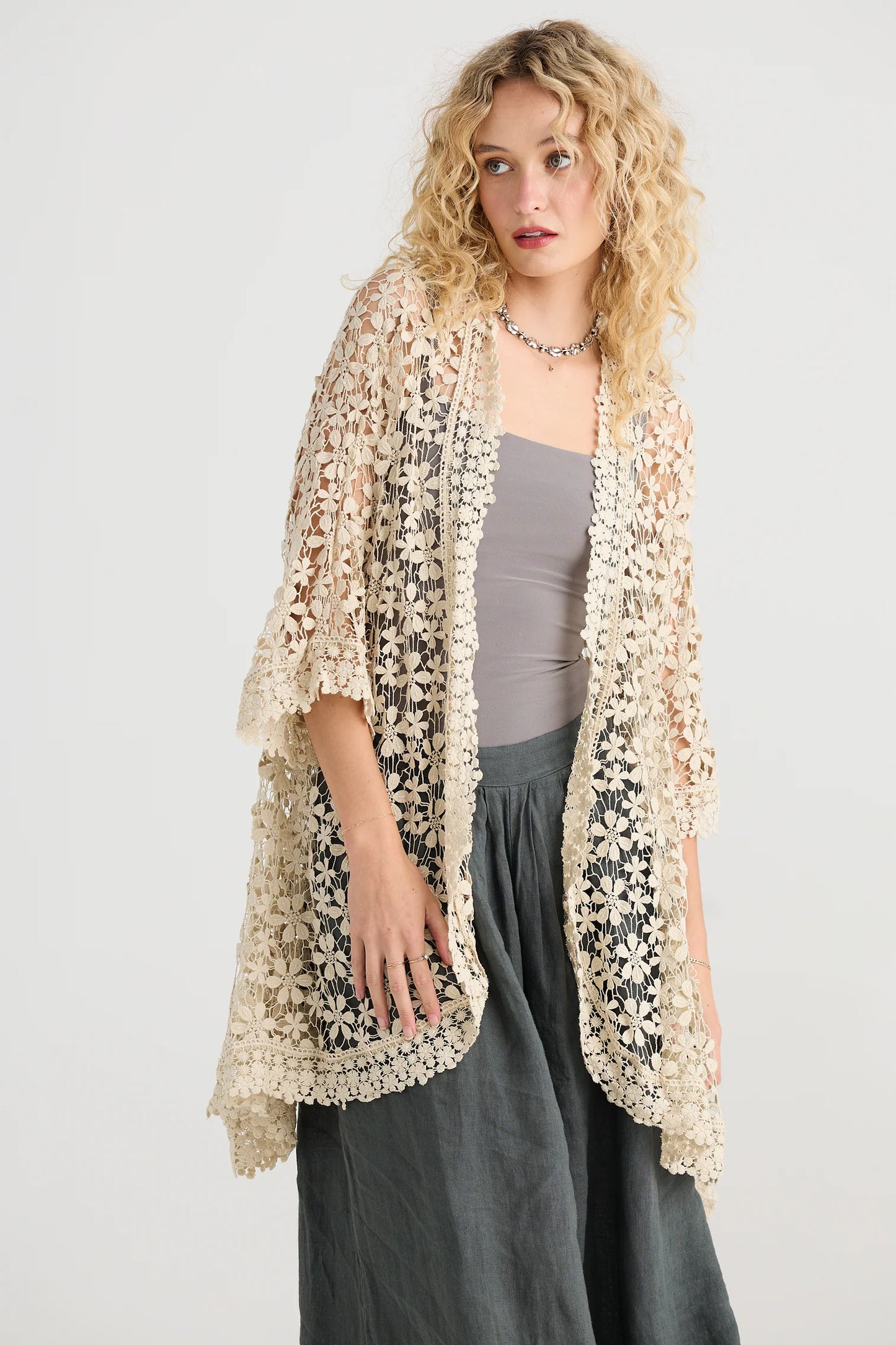 Cordelia Lace Coat Cream