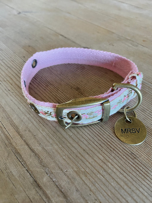 Braid Dog Collar - Pink Floral