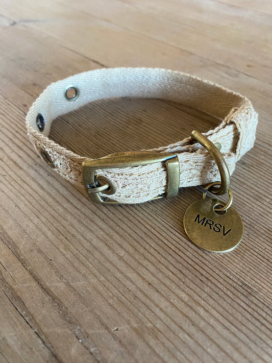 Braid Dog Collar - Beige