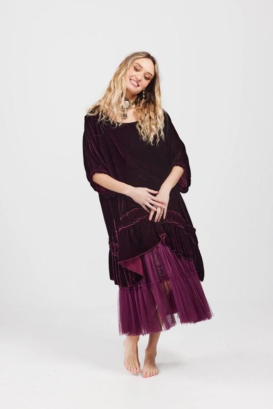 Violette Velvet Dress Bordeaux