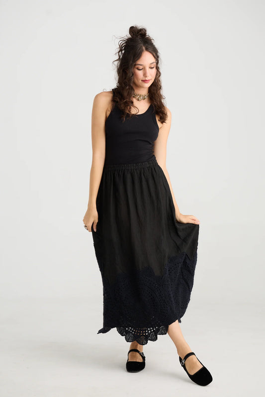 Desert Rose Black Skirt