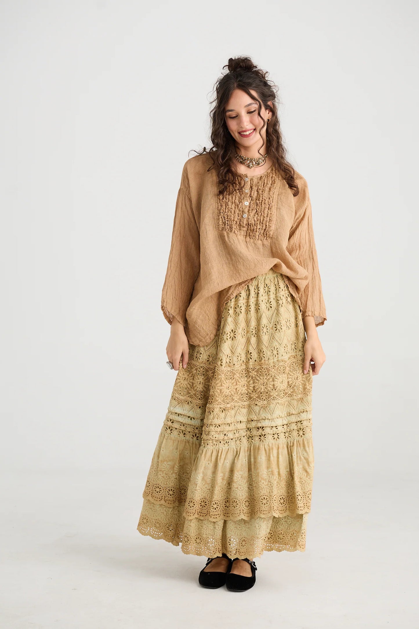 Serendipity Lace Skirt Caramel