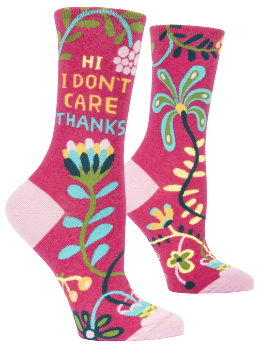 Ladies Crew Socks - I Don't Care