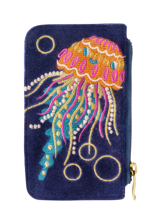 Jolly Jelly Velvet Card Holder - Navy