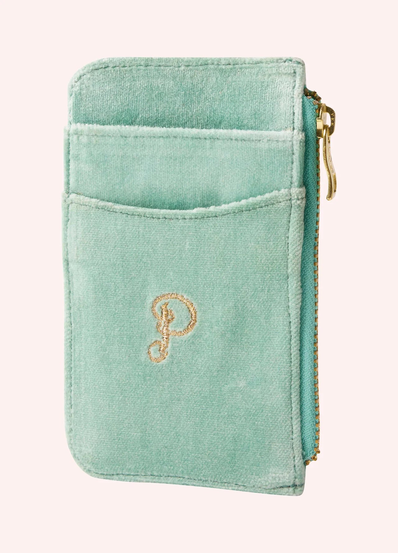 Sparkling Seahorse Velvet Card Holder - Aqua