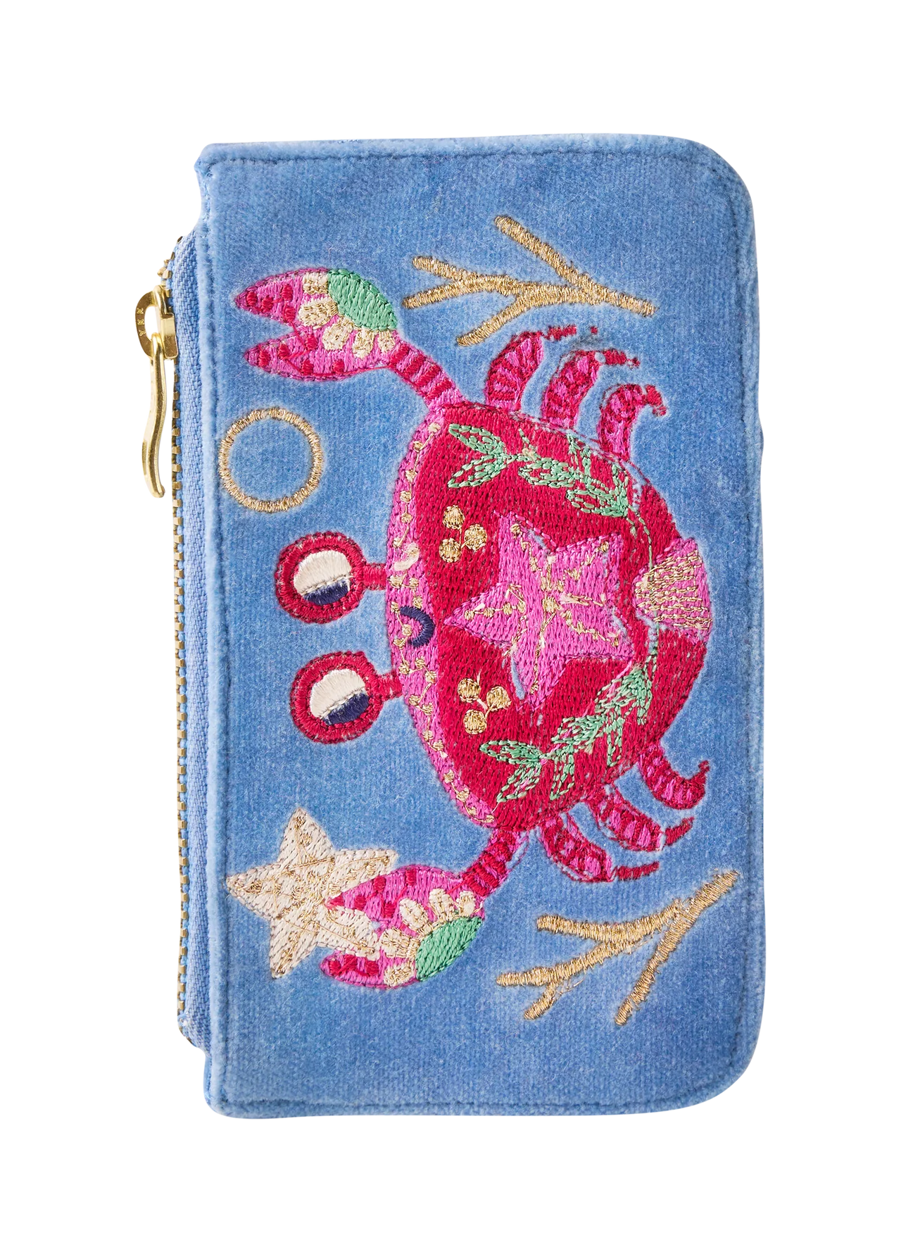Seafaring Crab Velvet Card Holder