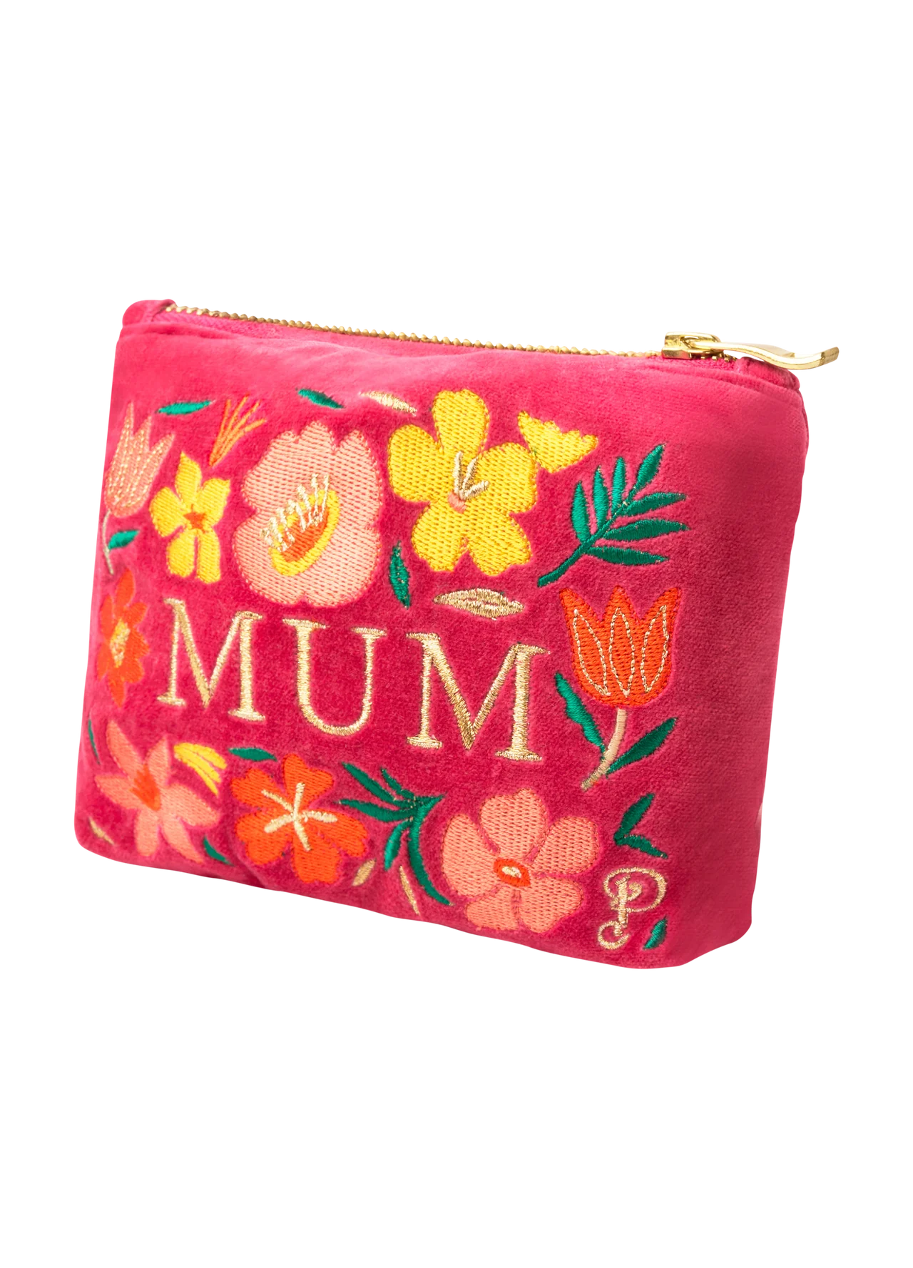 Lovely Mum Velvet Mini Pouch Fuchsia