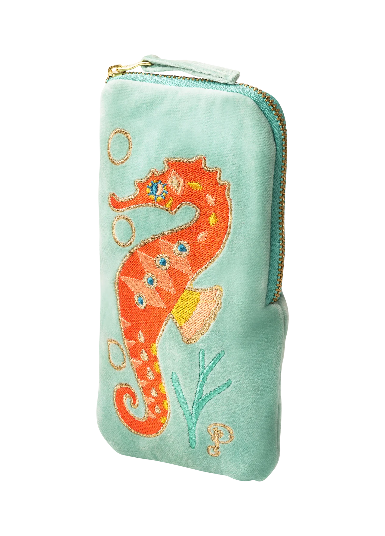 Sparkling Seahorse Velvet Sunglasses Pouch