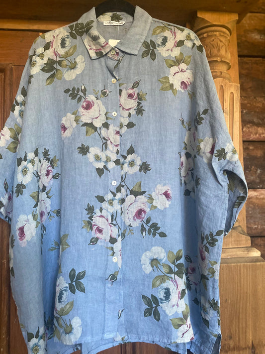 Teddie Shirt Denim Rose