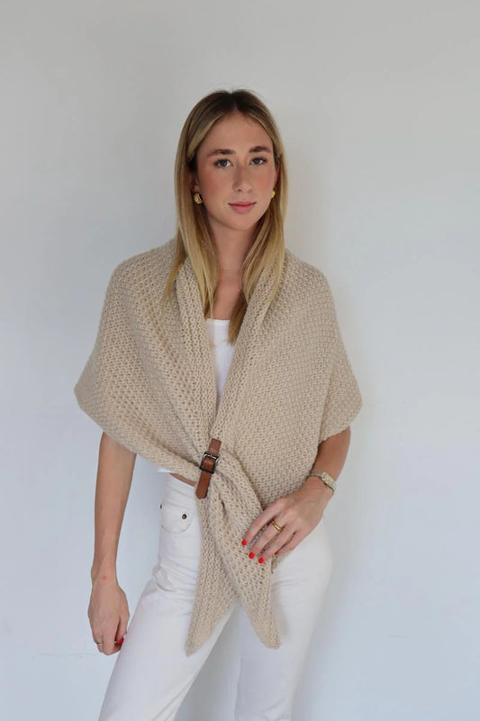 Knitted Toggle Wrap Natural