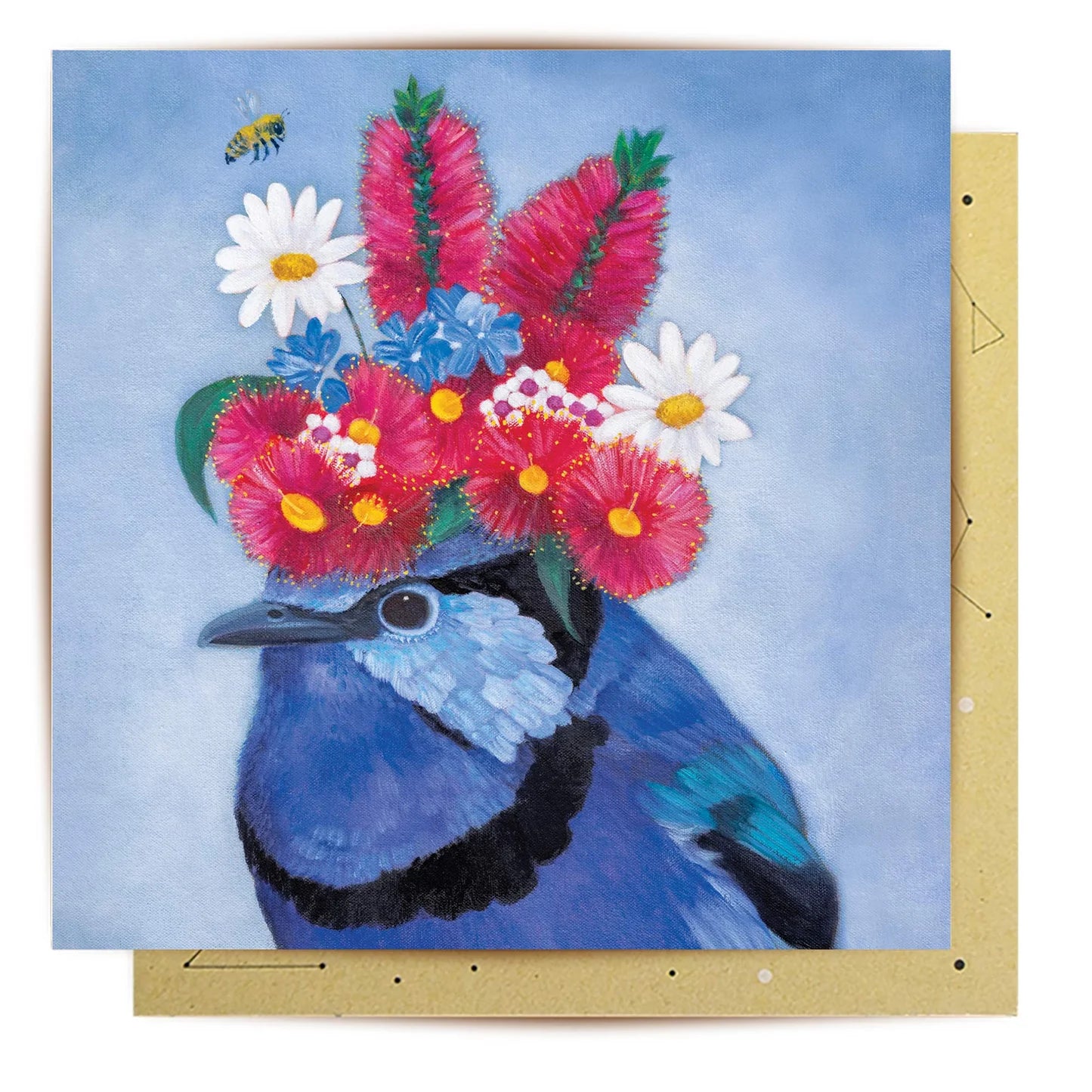 CARD - Floral Fairy Wren
