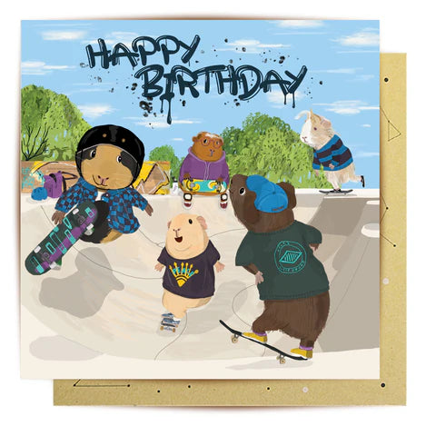 CARD - Guinea Pig Skaters