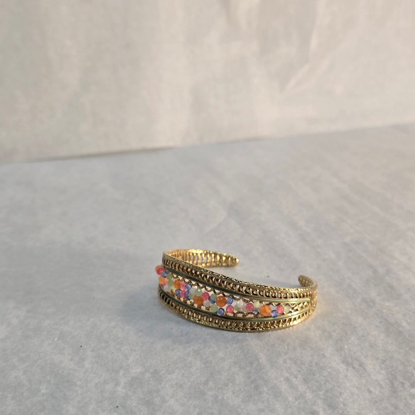 Woven Cuff Gold Plated Bangle