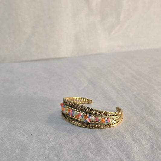 Woven Cuff Gold Plated Bangle