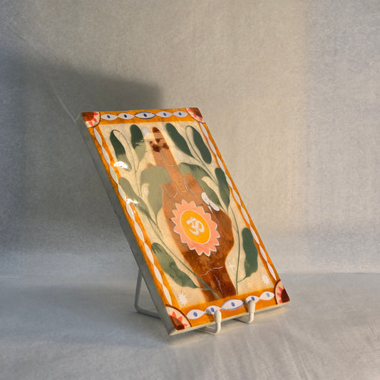 Wall Decor Shell Art Burnt Orange
