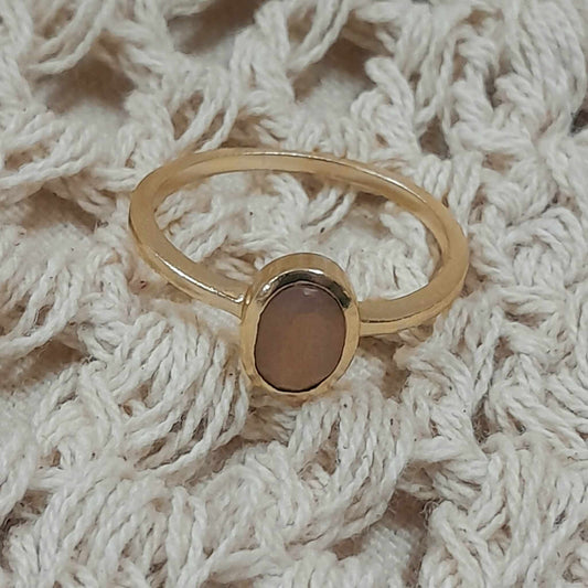 Rose Quartz Gold Plated Ring