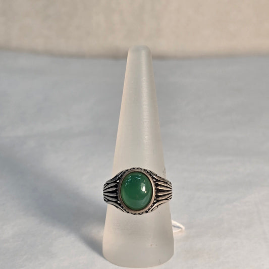 Green Adventurine SS Ring