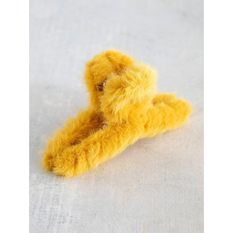 Fluffy Claw Clip Mustard