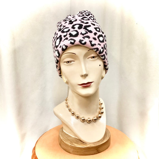 Leopard Beanie - Pink
