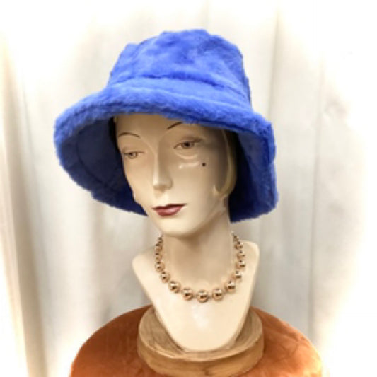 Fluffy Bucket Hat - Blue