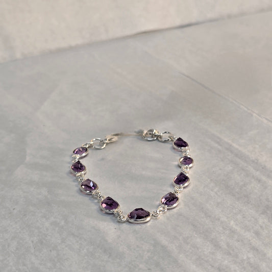 Sterling Silver and Amethyst Bracelet