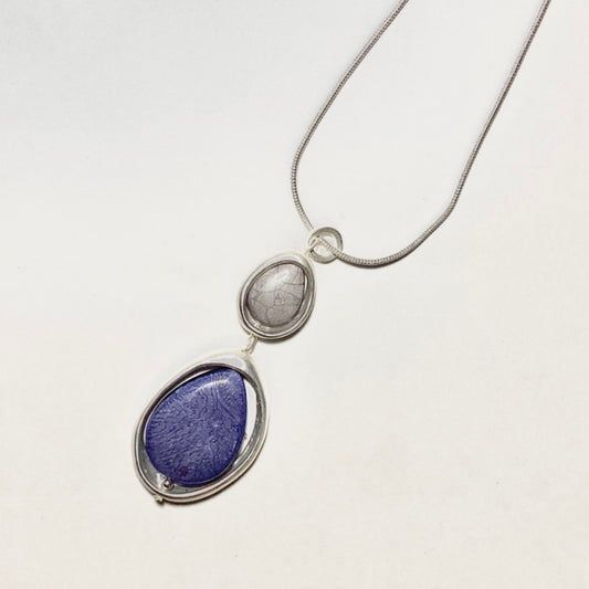 Silver and Blue Stone Necklace