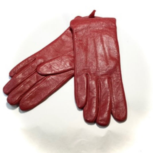 Dents Red Leather Gloves