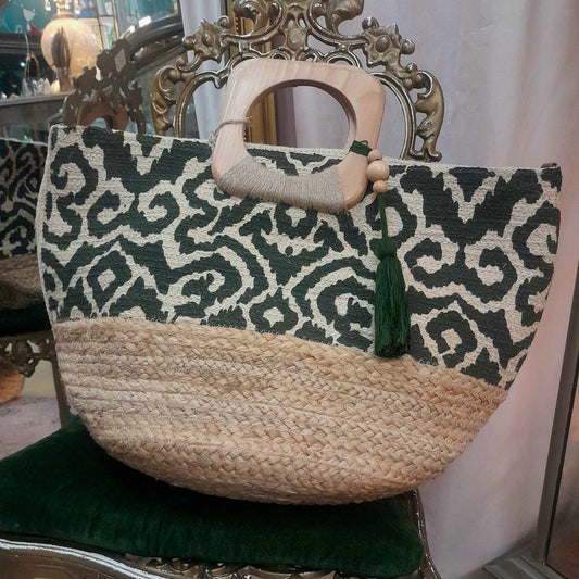 Jute Shopper Bag Olive