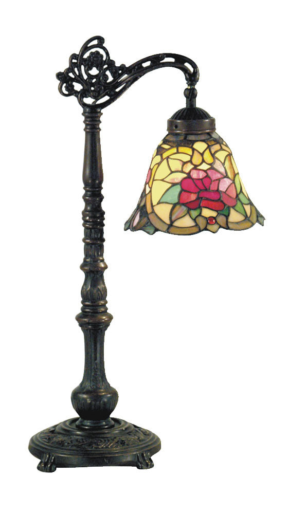 Red Camellia Edwardian Table Lamp