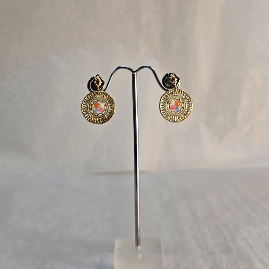 Crystal Beaded Earrings - Gold Plated