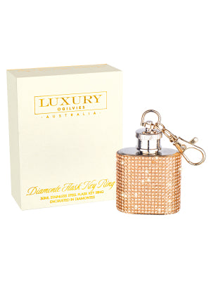 Mini Flask Key Ring - Rose