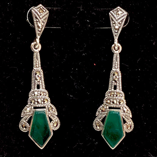 Sterling Silver and Green Agate Crystal