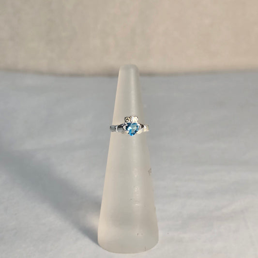 Girls Ocean Blue Sterling Silver Ring