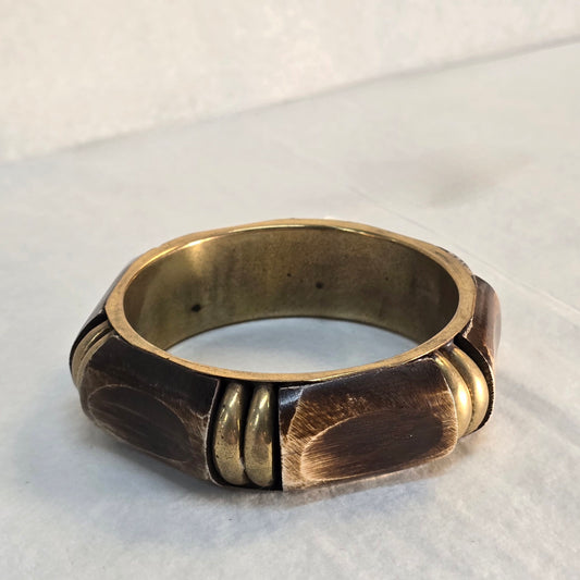 Wooden Bangle with Gold
