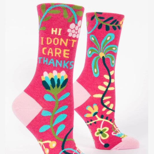 Ladies Crew Socks - I Don't Care