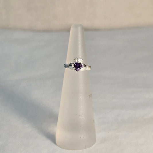 Girls Amethyst Sterling Silver Ring