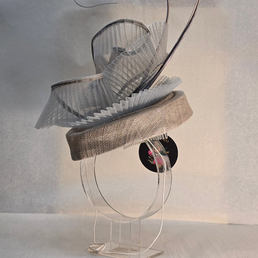 Grey Whimsical Hat Fascinator