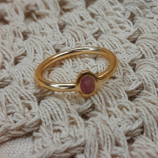 Rose Quartz Gold Plated Ring