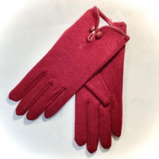 Dents Wool Gloves - Burgundy