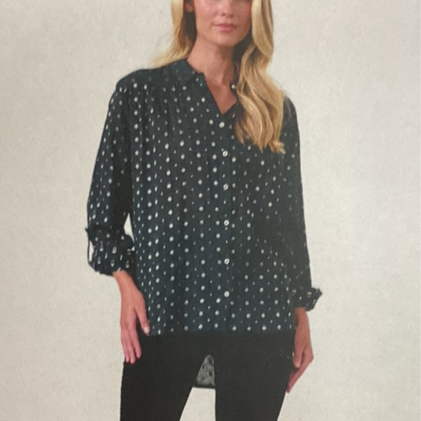 Shirt Jacquard Lurex Spots Navy